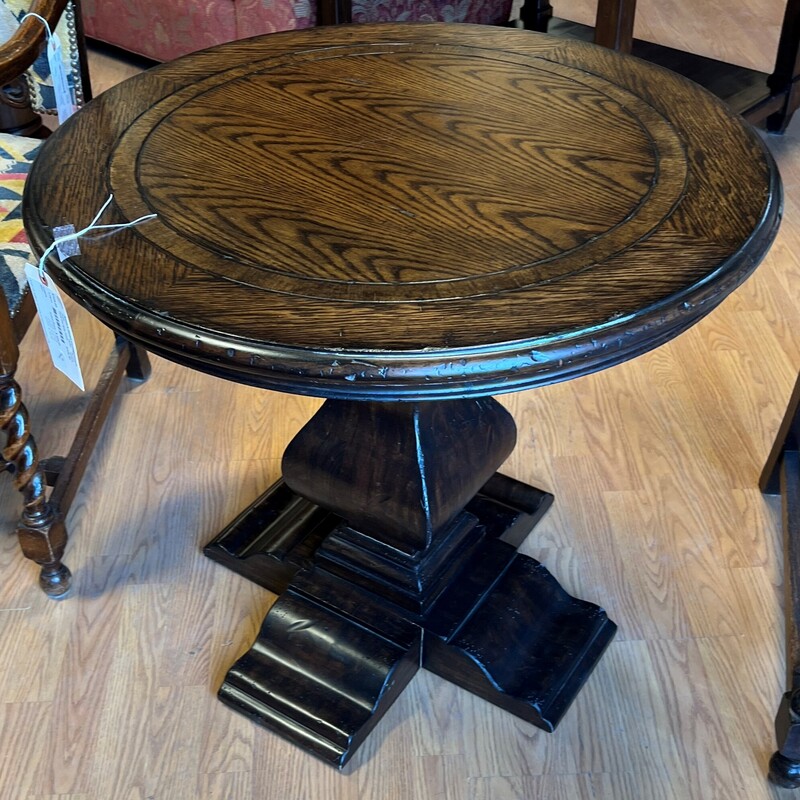 Pedestal Side Table, Dark Stain, Round
30in diameter, 26in tall