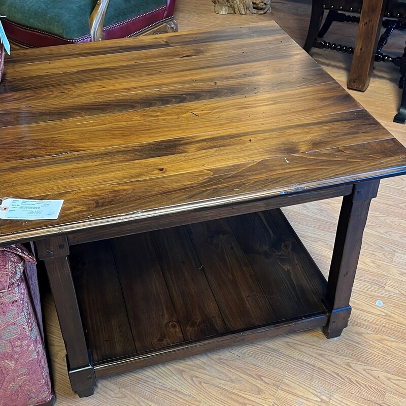 Wood Side Table, Dark Stain
36in x 36in x 25in tall