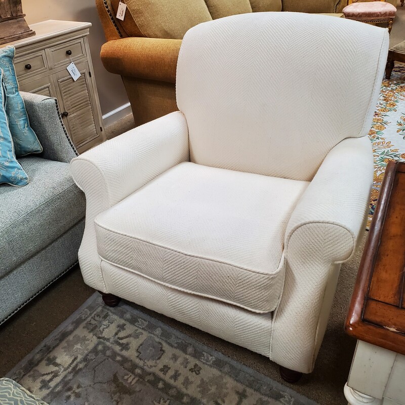 Havertys Chair, White, Size: 37W