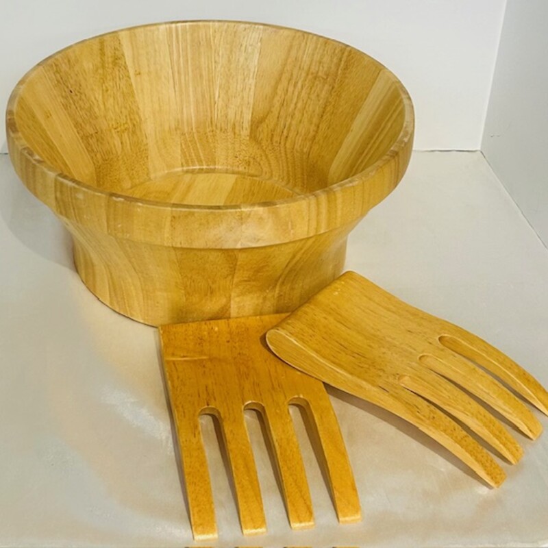 Well Equipped Kitchen Wood Bowl & Utensils
Natural Wood Color
Size: 12 x 5.5H