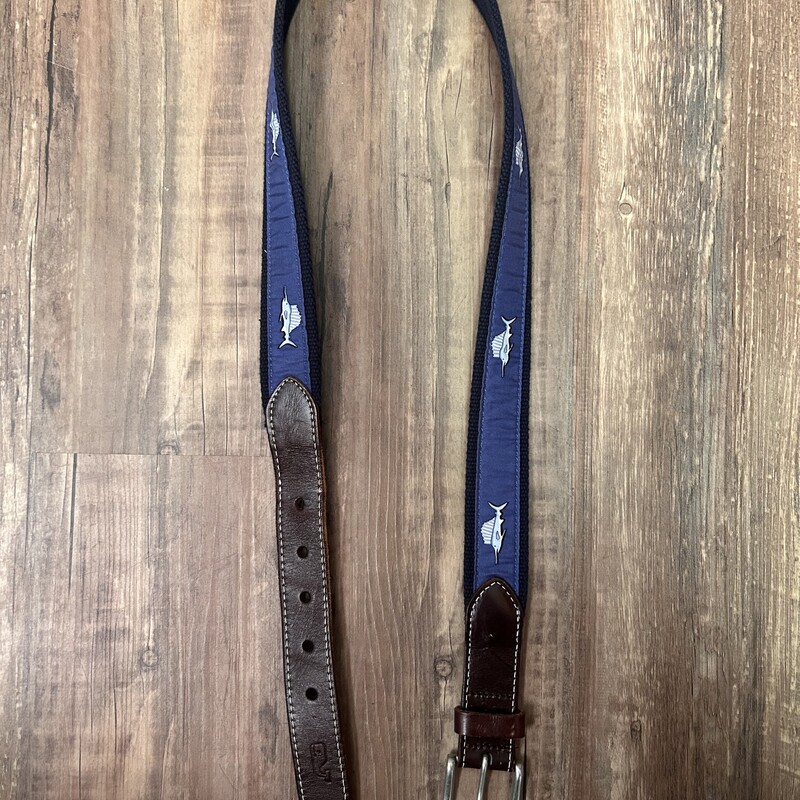 Vineyard Vines Sword Belt, Blue, Size: Adult M