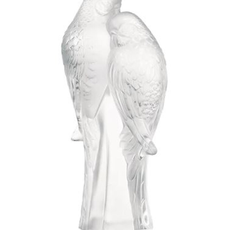 Lalique 2 Parakeets Figurine
Clear Frost Size: 3.5 x 7.5H
Retails: $820.00