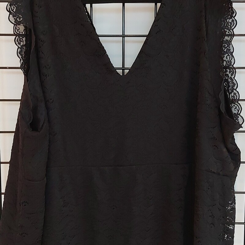 Penn Lace Top, Black, Size: 6X