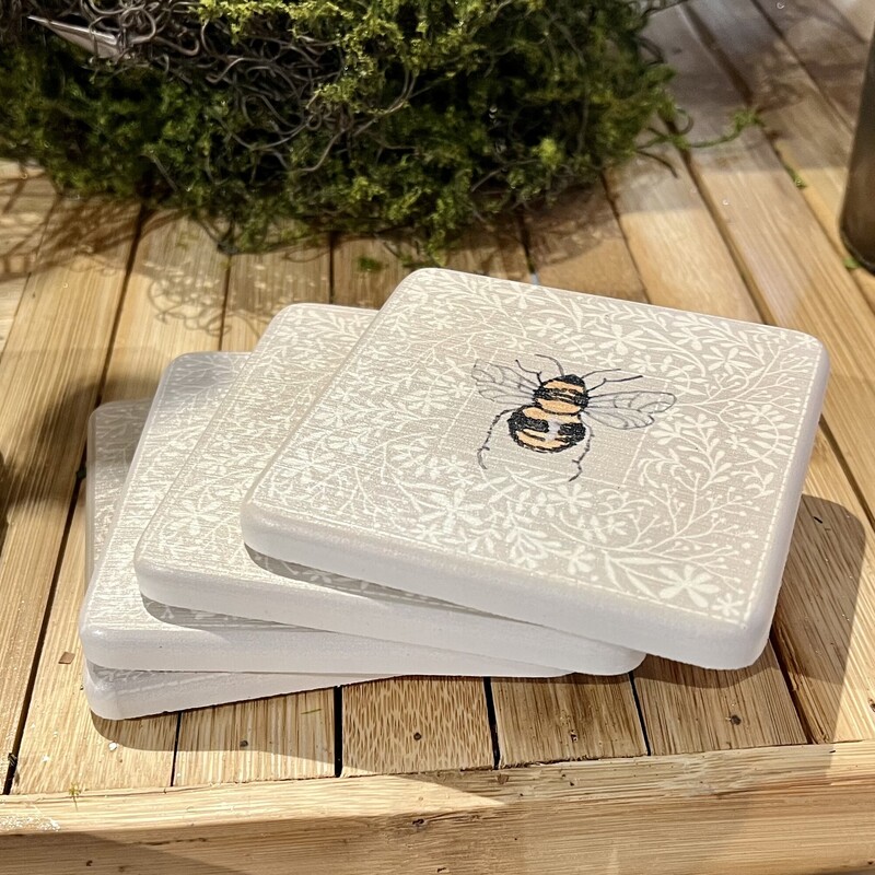 Bee Coasters, None, Size: Set Of 4