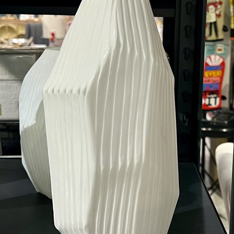 Tall White Vase, None, Size: 12 In High