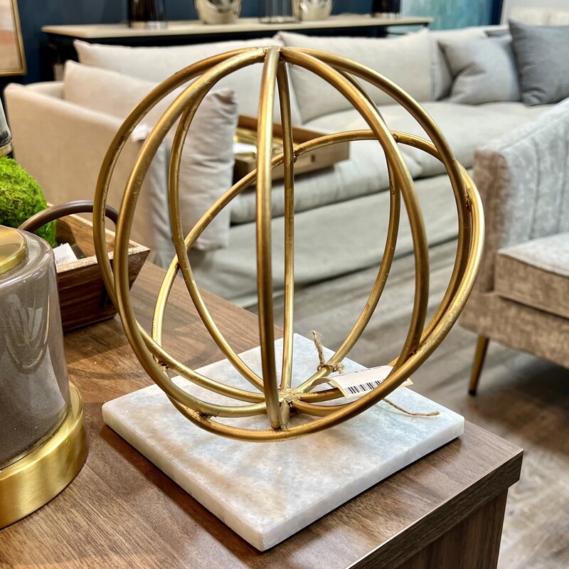 Gold Sphere, None, Size: 9 In High