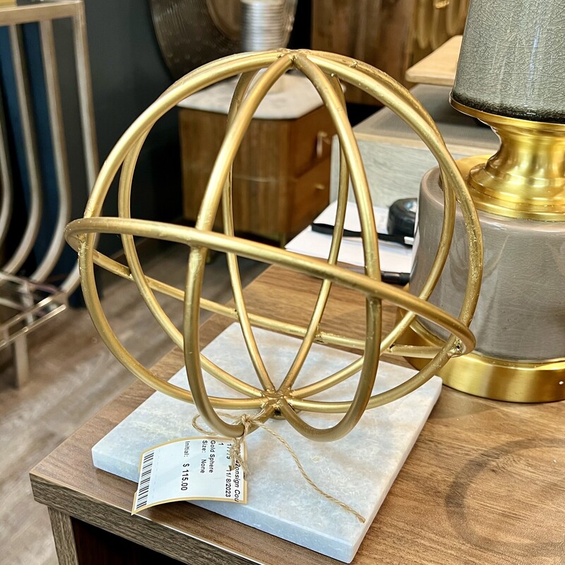 Gold Sphere, None, Size: 9 In High