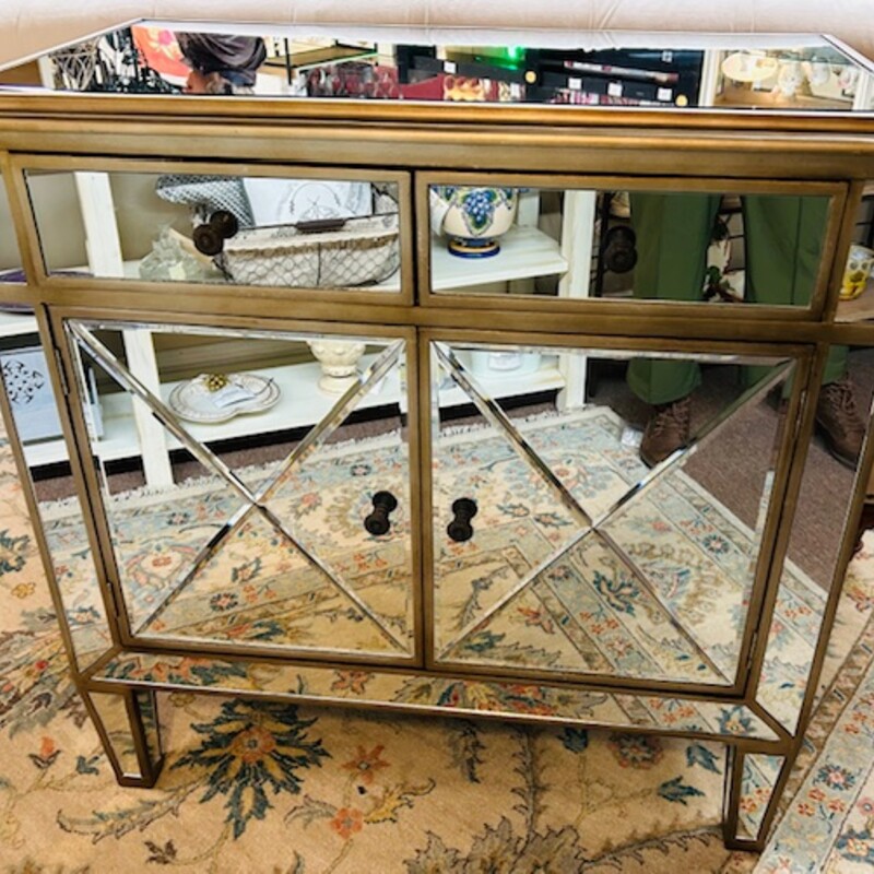 Mirrored 2 Drawer Console