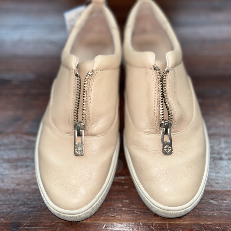 A6 Beige Leather Sneakers