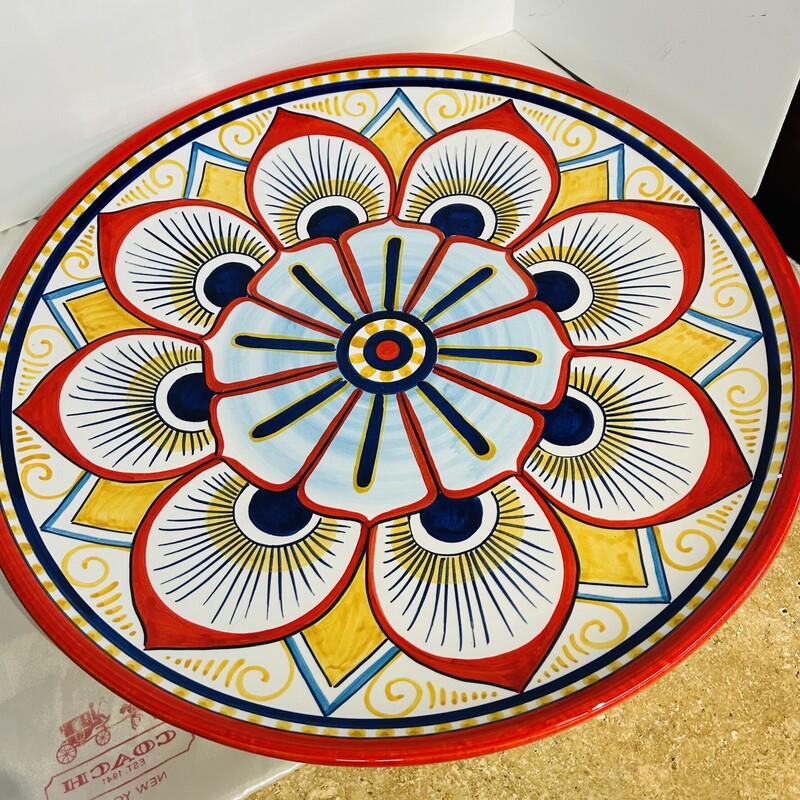 Deruta European Wing Platter
Red White Yellow Blue Size: 20 x 2H