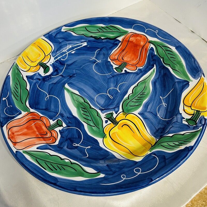 Pier 1 Painted Pepper Platter
Blue Green Red Yellow Size: 15 x 2H