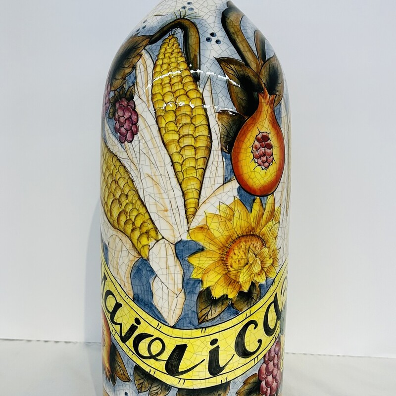 Majolica Painted Jug
Yellow Green Multicolored Size: 7 x 16H