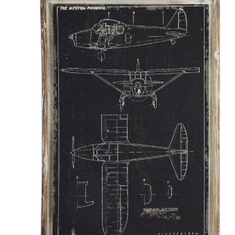 Plane Diagram Wood I,
Black and Brown
Size: 16x23.5H