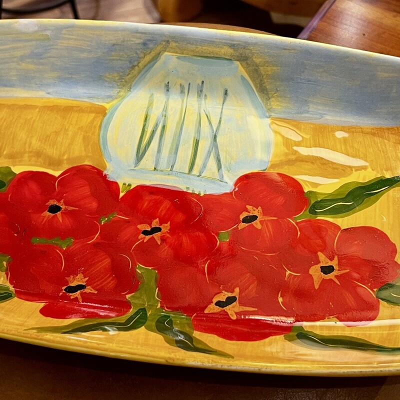 Platter Vietri Poppies, Ceramic,
Size: 18x9