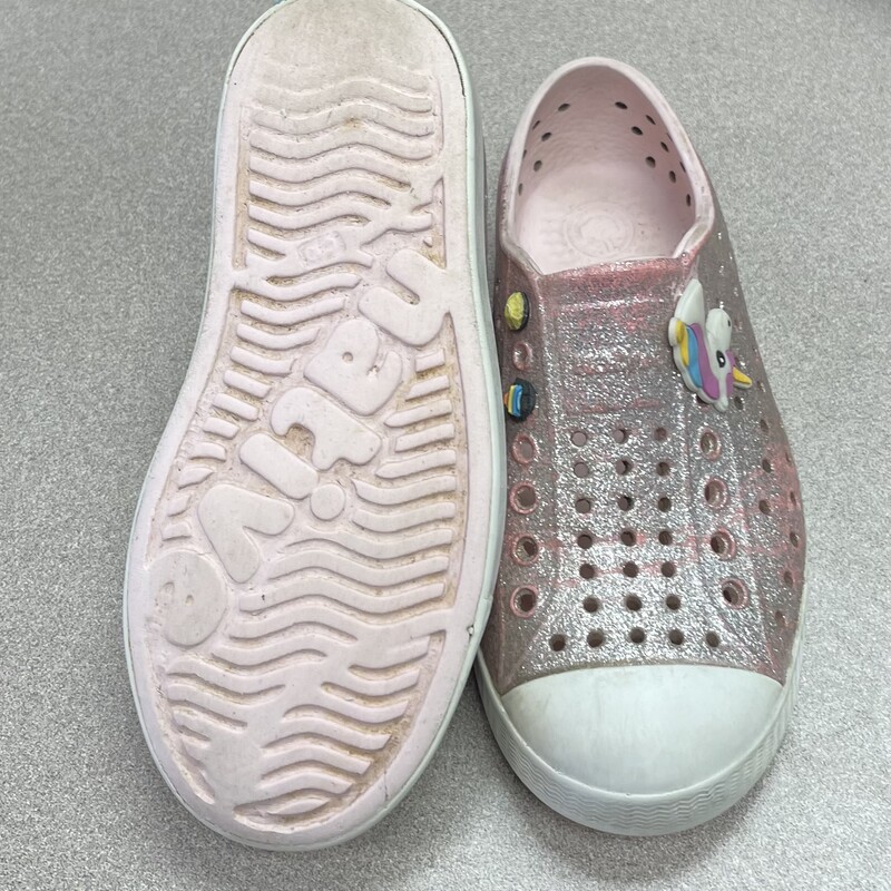 Native Sandals,Glitter Pink, Size: 10T