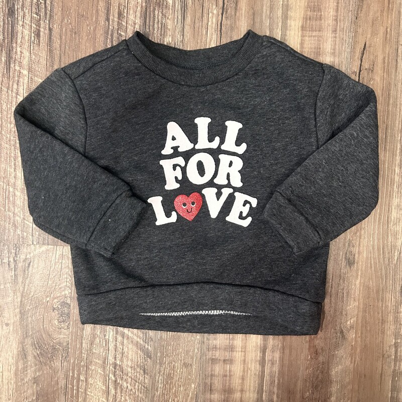 Old Navy Love Sweatshirt, Charcoal, Size: Baby 12-18