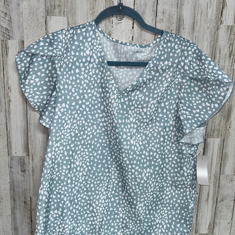 M Teal Spotted Top