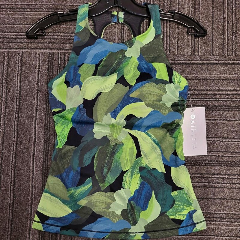 Brand New with $94 Price Tags! This Bra Cup Tankini top is in brand new condition! Green & Blue, Size: 32 B/C