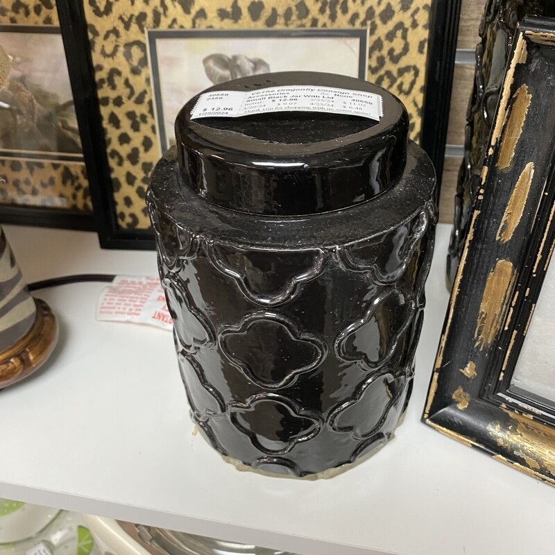 Small Black Jar With Lid