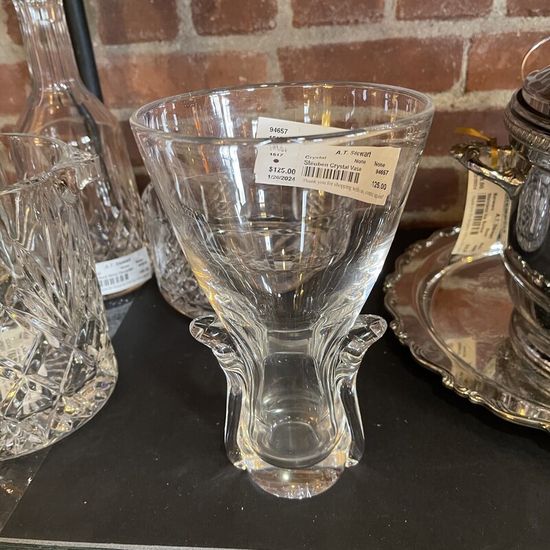 Steuben Crystal Vase, None, Size: None