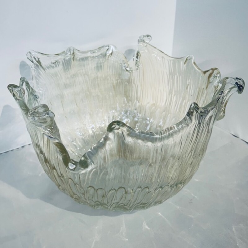 Deep Wavy Cut Glass Bowl
Clear, Size: 13.5x8H