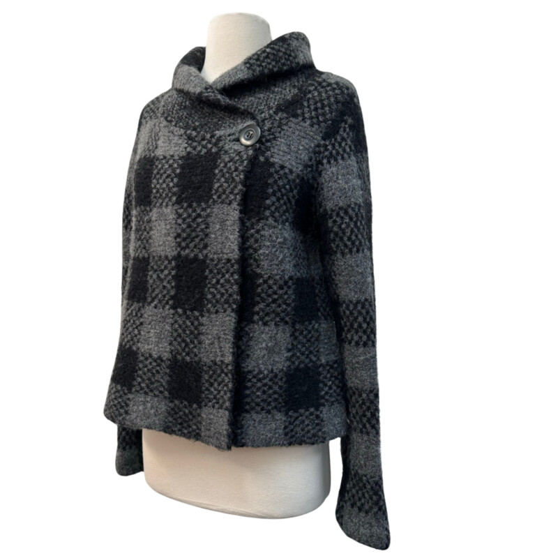 Susan Bristol Jacket<br />
Wool Blend<br />
Gray and Black<br />
Size: Medium
