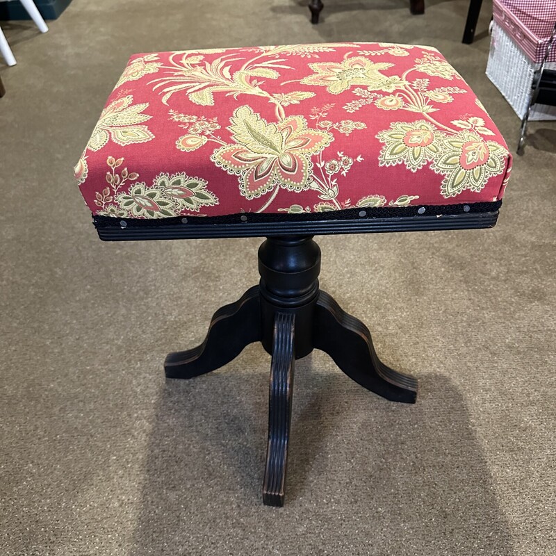 A. Merriam Adjustable Stool
Size:  Seat 16 x 13 - adjustable height.
Antique A. Merriam rectangle piano stool.  Swivels up and down.  All new upholstry.