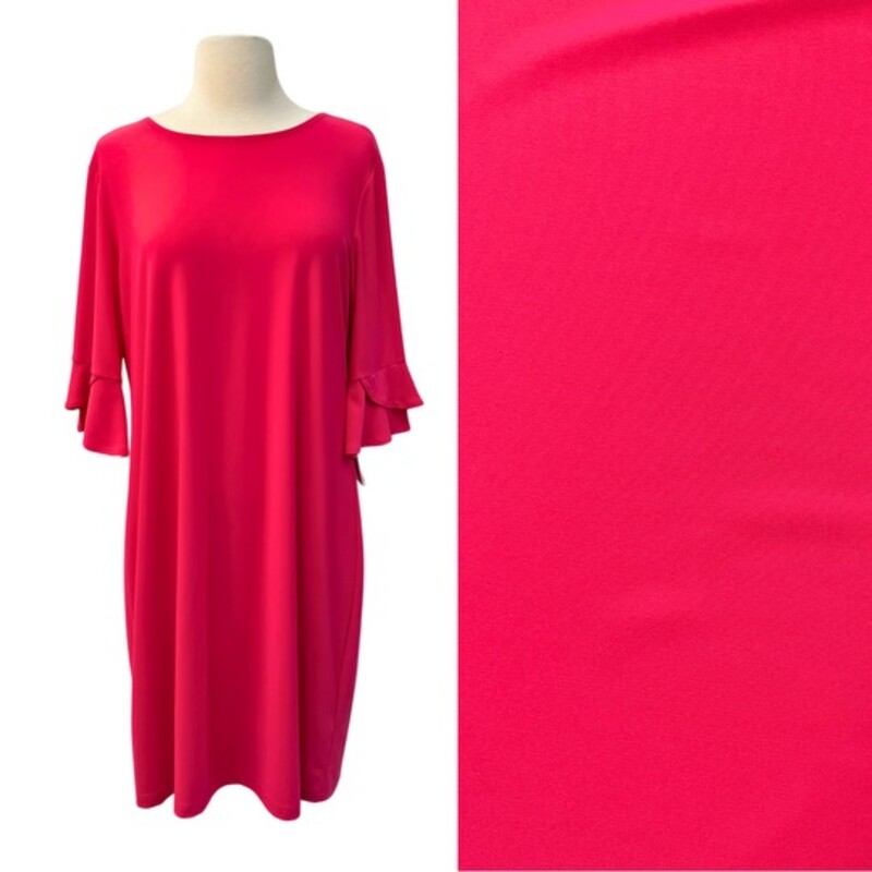NEW Clara Sun WooTulip Cuff Back Tie Dress
Color: Hot Pink
Size: Medium (12)
Wrinkle Free
Travel Friendly
Ultra Lightweight Soft Knit Fabric
Breathable Jersey-Like Feel

Retails: $139