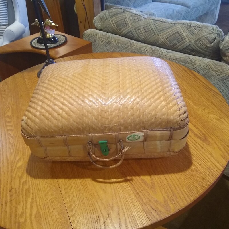 Woven W/Bamboo Suitcase