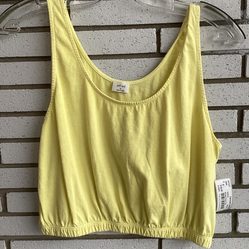 Slvless Crop Top, Yellow, Size: Large