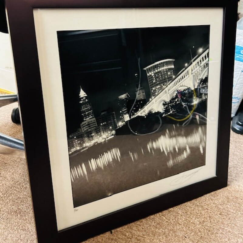 Cleveland Riverbend Photo in Frame
Black White Gray Size: 17.5 x 17.5H