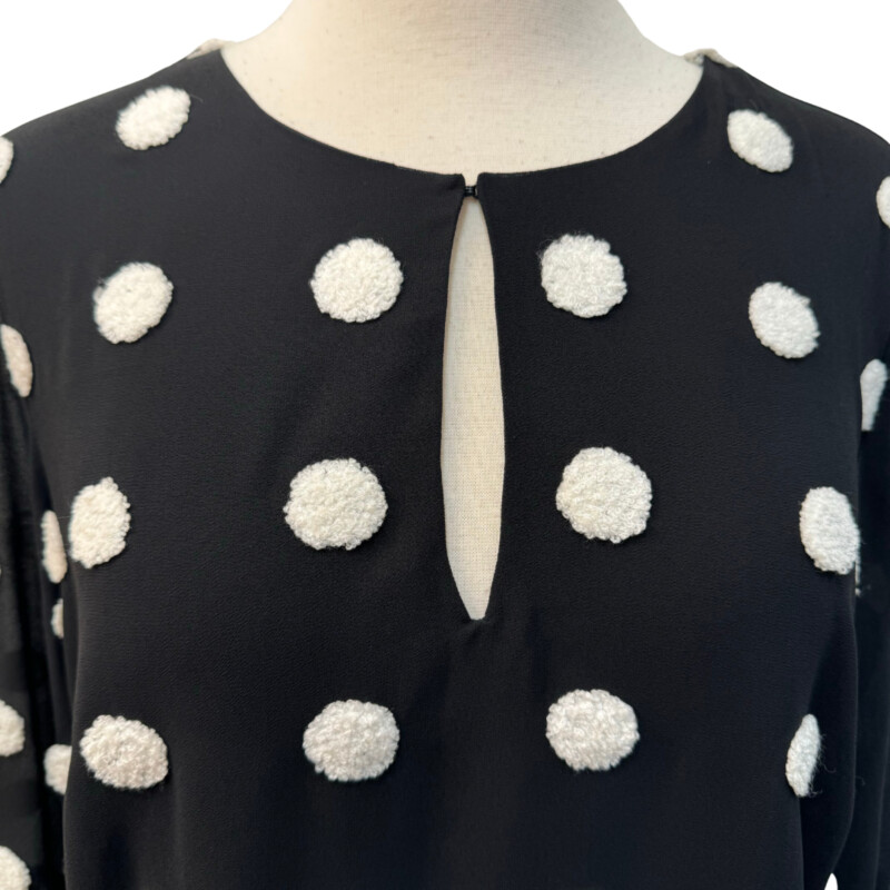 Long Tall Sally Blouse
Amazing Textured Polka-Dot Pattern
Balloon Sleeve
Black and White
Size: Medium