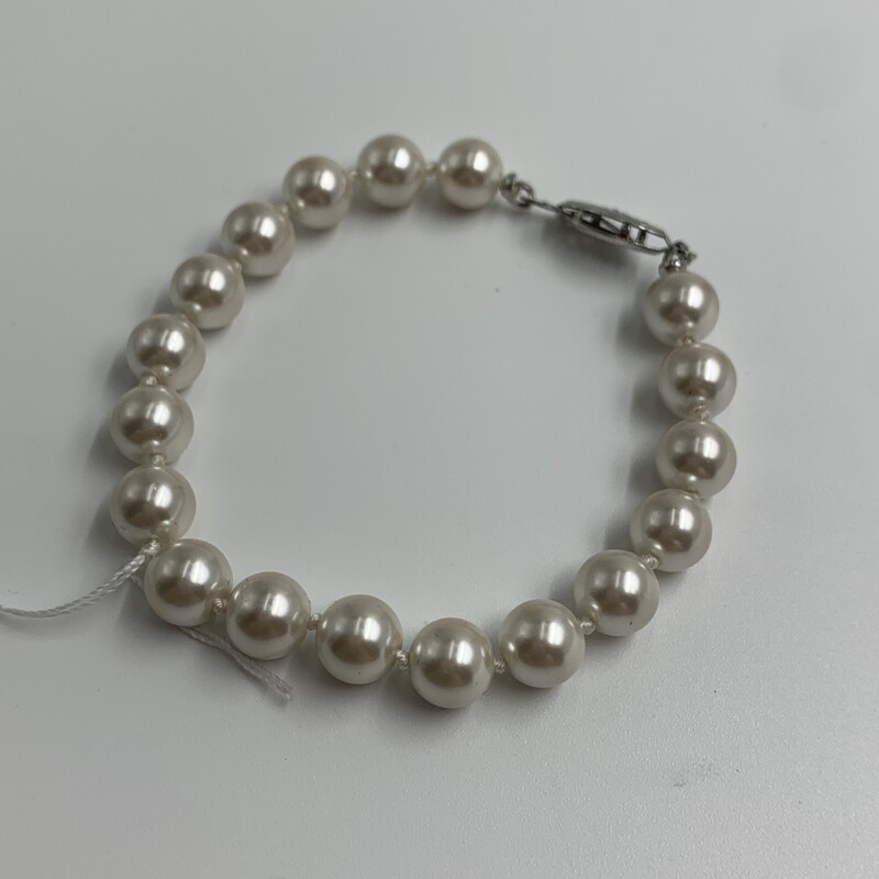 Bracelet Pearls, White, Size: O/S