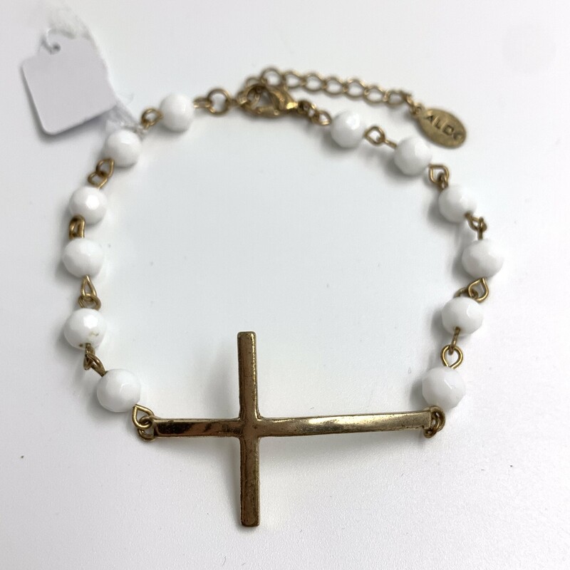 Bracelet Cross, White/gl, Size: None