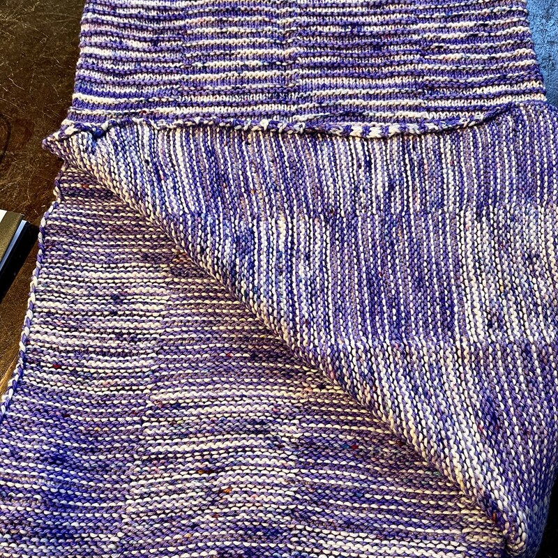 Hand-knit Baby Blanket, Purple