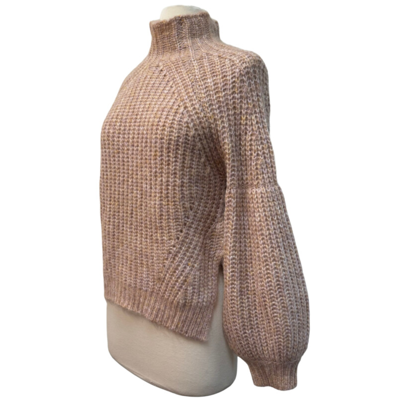 New Lush Mock Neck Sweater<br />
Wool Blend<br />
Color: Blush<br />
Size: Small