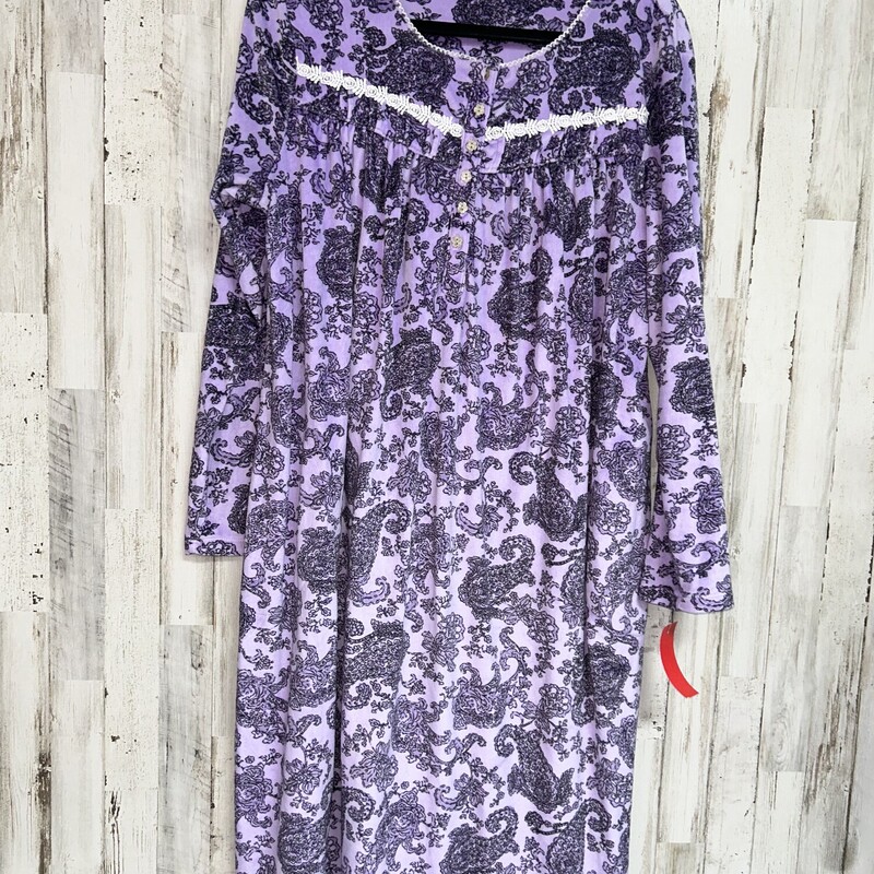 L Purple Print Nightgown