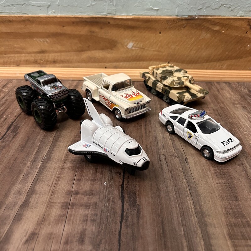 5pc 4in Mix Vehicles, Multi, Size: Toy/Game