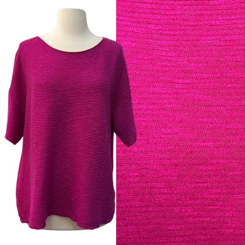 Eileen Fisher Knit Top
56% Linen 44% Cotton
Color: Magenta
Size: Large