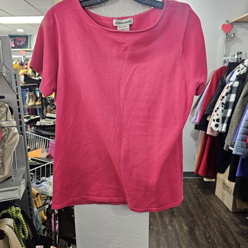 Long sleeve pink cardigan with a short sleeve sweater top seperate.