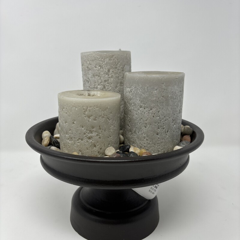 Candle Arrangement Of Stone On Pedestal
Brown & Grey
Size: 9 In