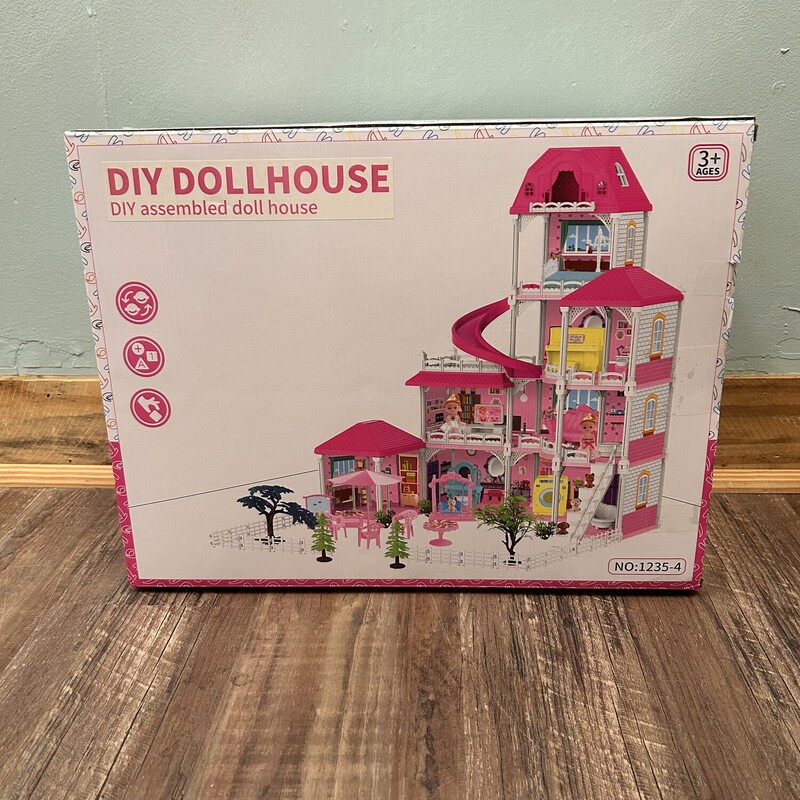 Doloowee DIY Dollhouse, Pink, Size: Todd.Games
