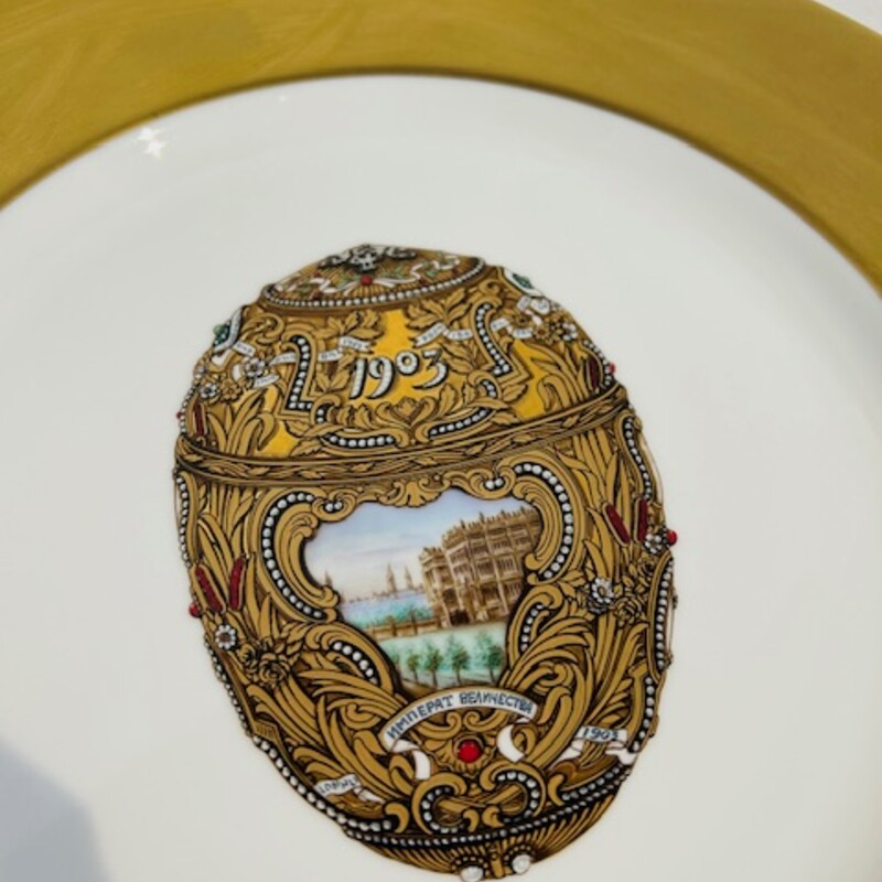 Faberge Imperial Plate
Peter the Great
White and Gold
 Size: 12 Diameter
