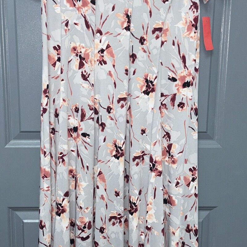 XL Grey Floral Maxi Dress