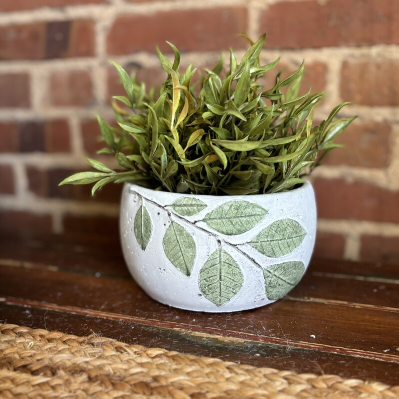 Cement Planter W/leaves