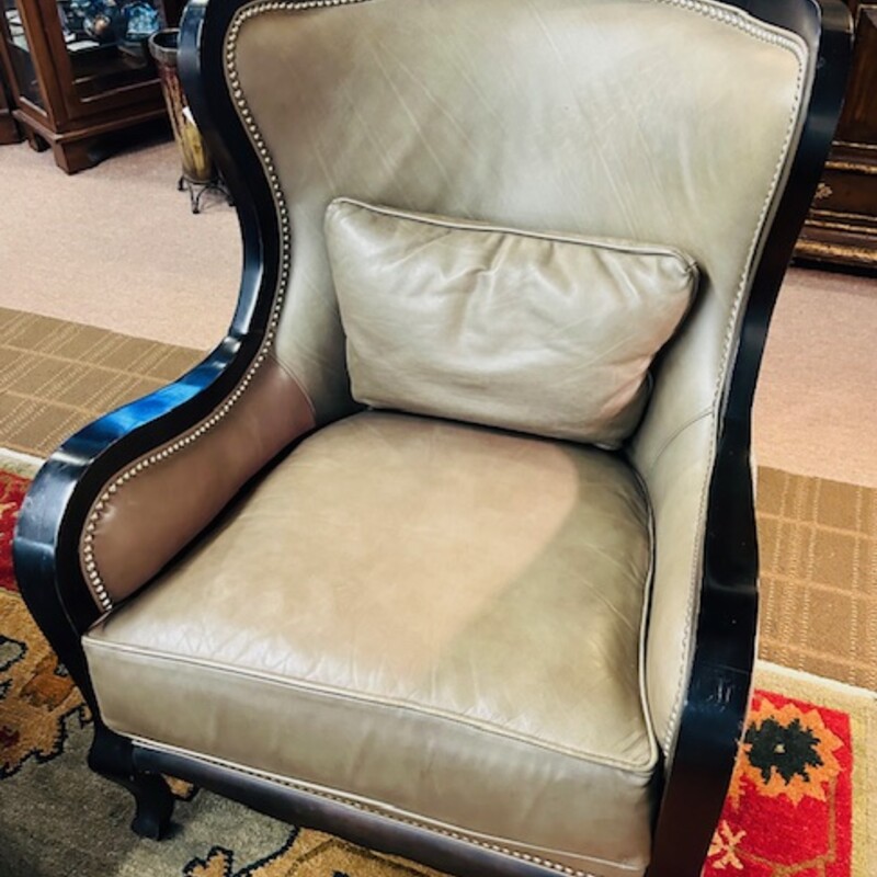 Arhaus Cowhide Leather Portsmouth Accent Chair
Black Gray Taupe Size: 28 x 32 x 41H
As Is - small pen mark on leather