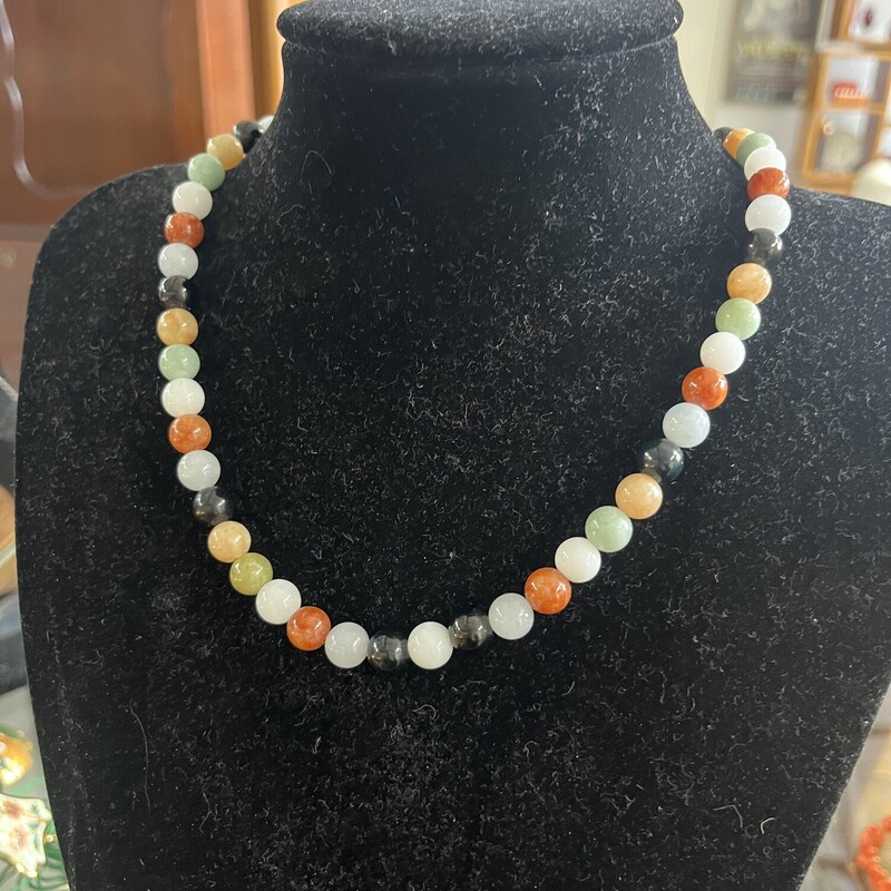 Jade Necklace W Clasp, None, Size: Misc
