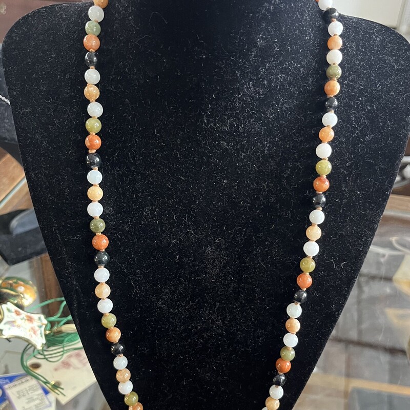 Long Jade Necklace, None, Size: Misc
