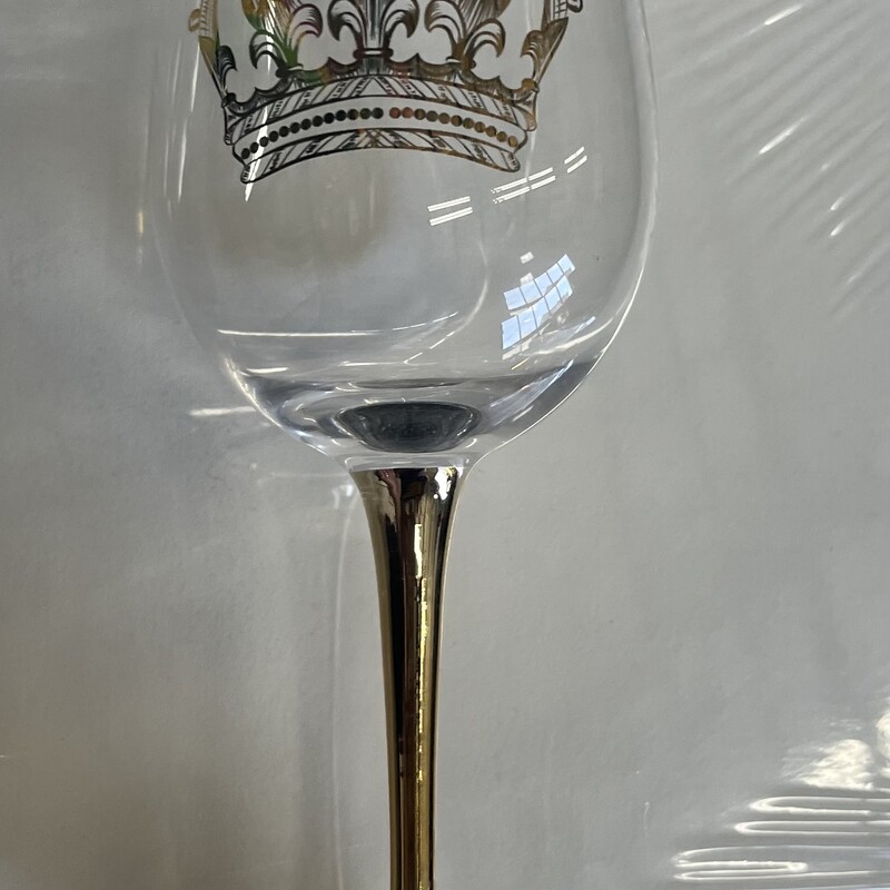 Set of 4 Parish Line 9in Long Stem Wine Glasses, Limited Edition Mardi Gras Royalty Line, Discontinued
New/Unused