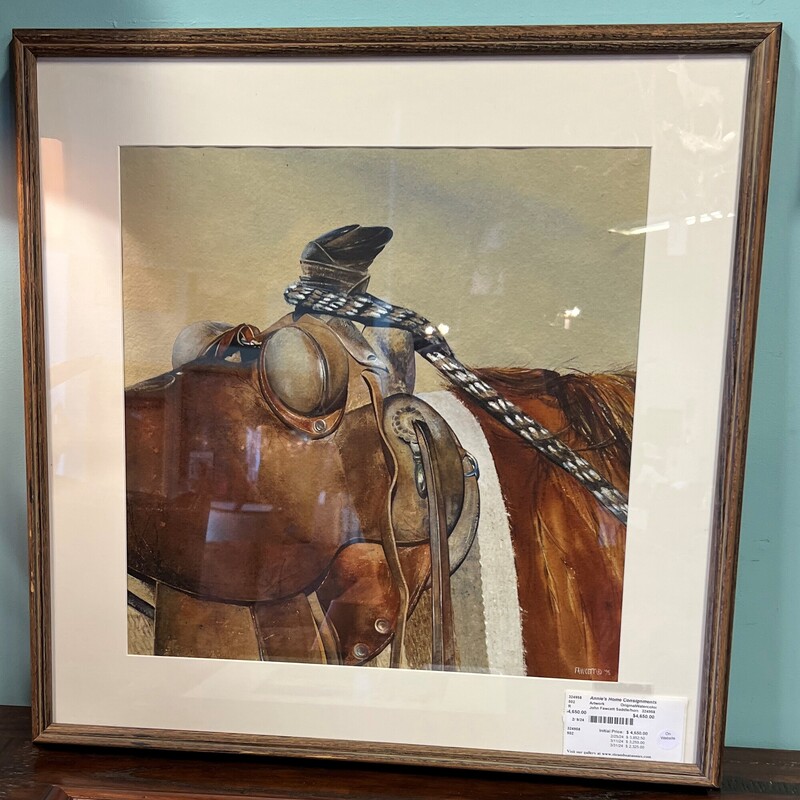 John Fawcett Saddle/Horse, Original, Watercolor
25in x 25in